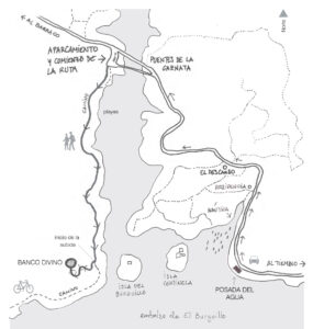 Mapa de la Ruta del Banco Divino o el Mejor Banco del Burguillo